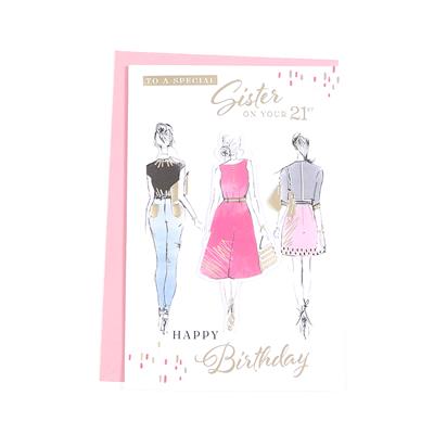 To A Special Sister On Your 21st Birthday Greeting Card