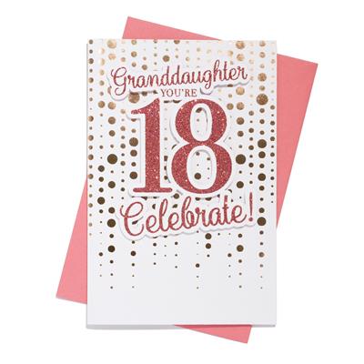Granddaughter You're 18 Birthday Greeting Card