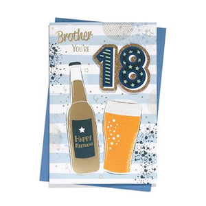 Brother You're 18 Birthday Greeting Card