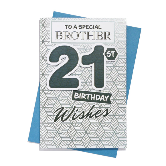 To A Special Brother 21st Birthday Greeting Card