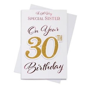 To A Very Special Sister On Your 30th Birthday Greeting Card