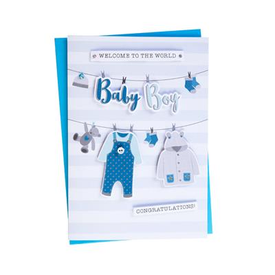 Welcome To The World Baby Boy Greeting Card
