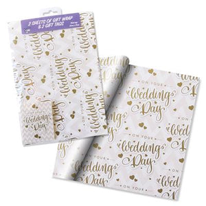 Wedding Day Gift Wrap And Gift Tag Set