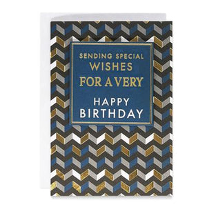 Sending Special Wishes Chevron Birthday Greeting Card