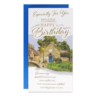 Especially For You Village Scene Birthday Greeting Card