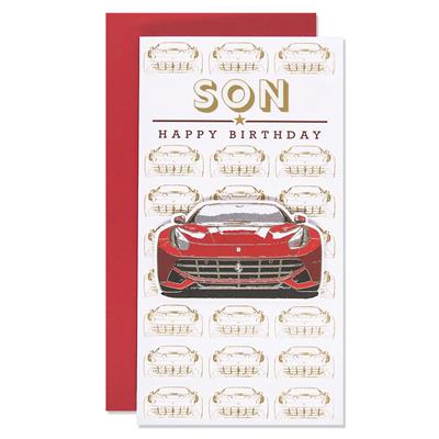 Son Sports Car Birthday Greeting Card