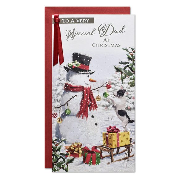 To A Very Special Dad Snowman Christmas Greeting Card