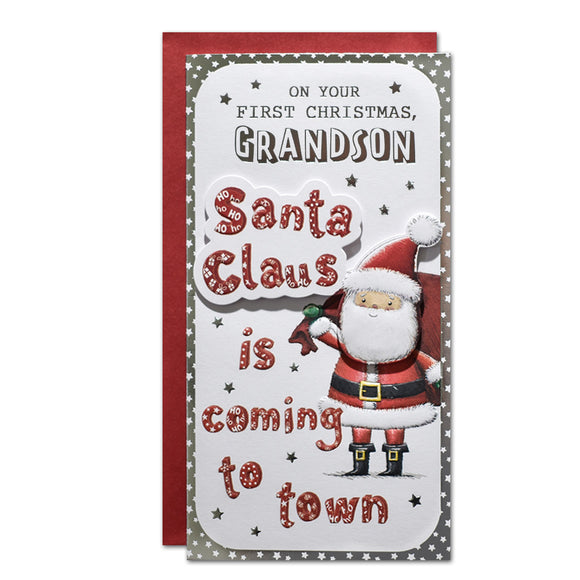 On Your First Christmas Grandson Christmas Greeting Card