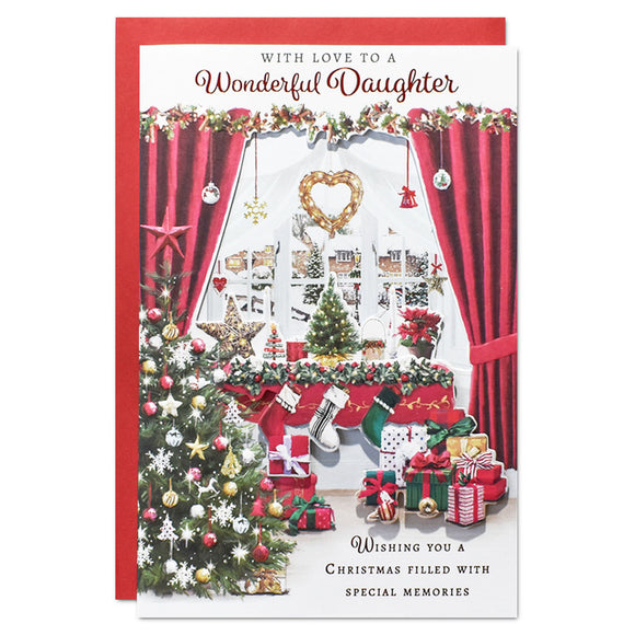 With Love To A Wonderful Daughter Christmas Greeting Card