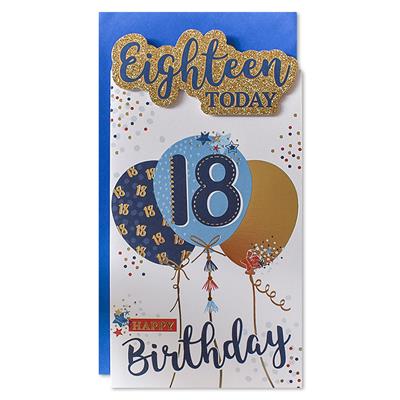 Eighteen Today Birthday Greeting Card