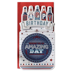 Happy Birthday Beer Bottles Greeting Card
