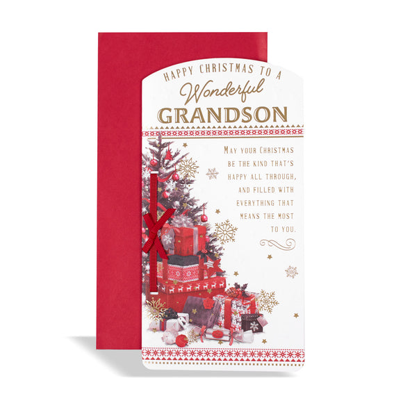 To A Wonderful Grandson Christmas Greeting Card