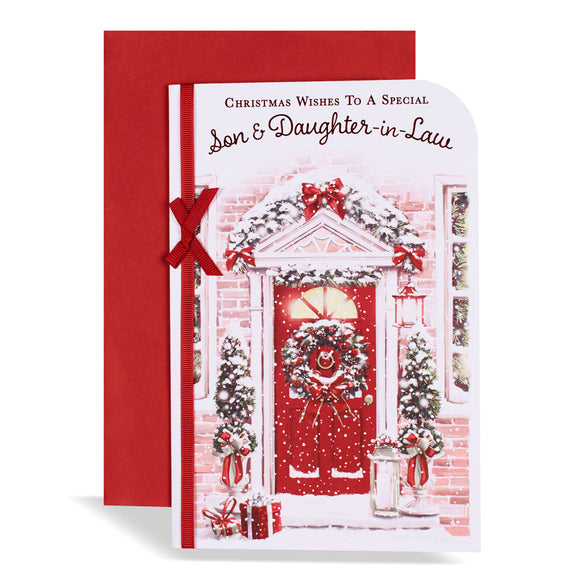 Christmas Wishes To A Special Son And Daughter-In-Law Christmas Greeting Card