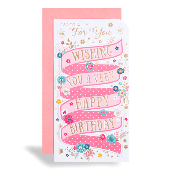 Especially For You Pink Birthday Greeting Card