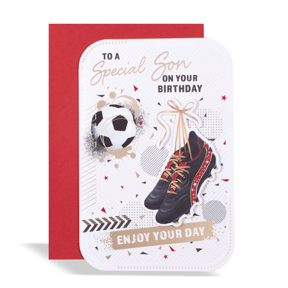 To A Special Son Football Birthday Greeting Card