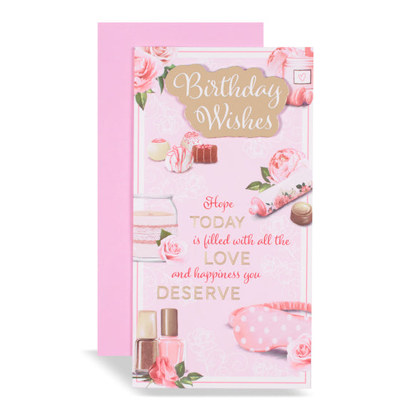 Birthday Wishes Pink Greeting Card