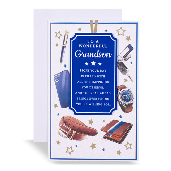 To A Wonderful Grandson Birthday Greeting Card