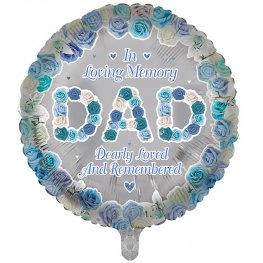 In Loving Memory Dad Remembrance Helium Filled Foil Balloon