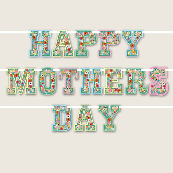 Happy Mother's Day Floral Letter Banner