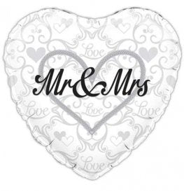 Mr & Mrs Wedding Helium Filled Foil Balloon