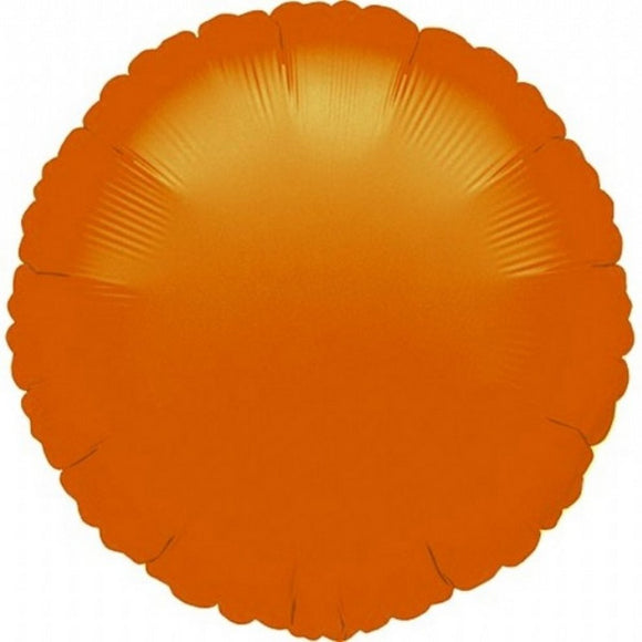 Orange Circle Shape Helium Filled Foil Balloon