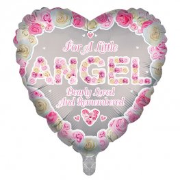For A Little Angel Pink Remembrance Helium Filled Foil Balloon