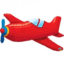 Red Vintage Aeroplane Supershape Helium Filled Foil Balloon