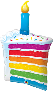 Rainbow Cake Supershape Helium Filled Foil Balloon