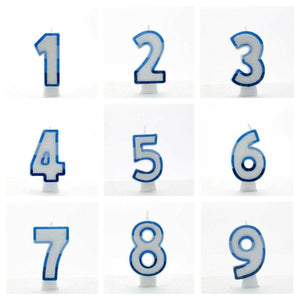 Blue Number Candles in 0-9