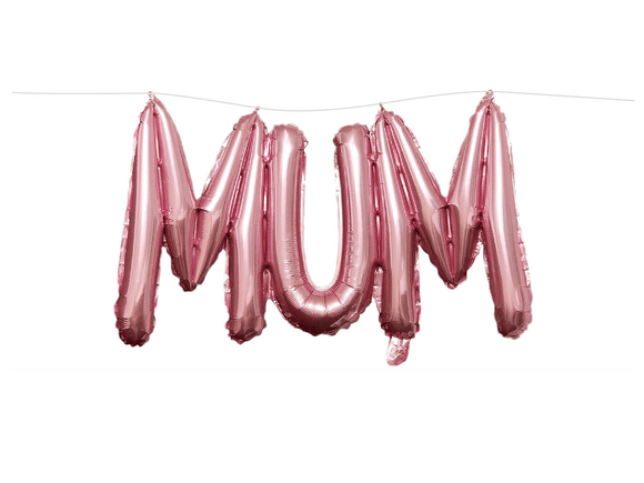 Pink Mum Letter Air Fill Balloon Banner Kit