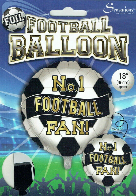 No. 1 Football Fan Black And White Helium Filled Foil Balloon