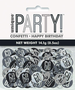 Black And Silver 60 Metallic Confetti 14g