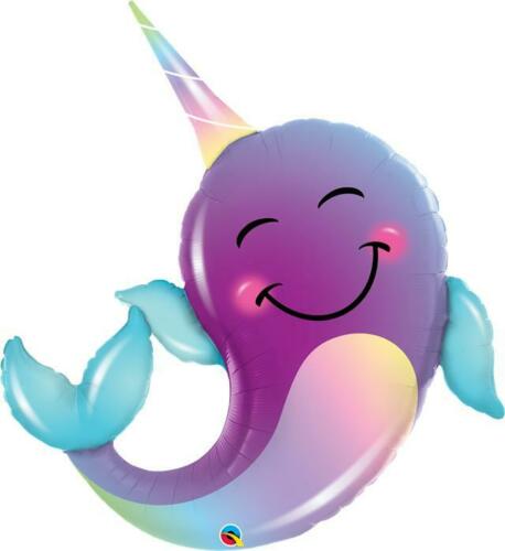 Party Narwhal Supershape Helium Filled Foil Balloon