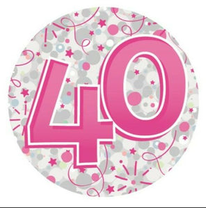 40th Pink Jumbo Badge