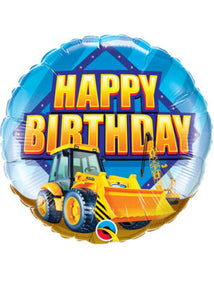 Happy Birthday Digger Helium Filled Foil Balloon