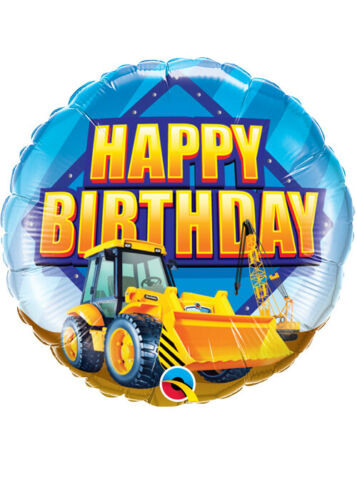 Happy Birthday Digger Helium Filled Foil Balloon