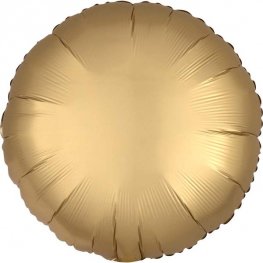 Satin Luxe Gold Sateen Circle Shape Helium Filled Foil Balloon