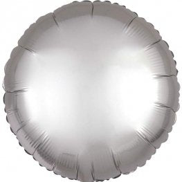 Satin Luxe Platinum Circle Shape Helium Filled Foil Balloon