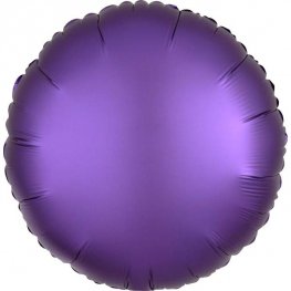 Sateen Luxe Purple Royale Circle Shape Helium Filled Foil Balloon