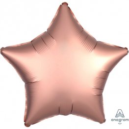 Rose Copper Satin Luxe Star Shape Helium Filled Foil Balloon