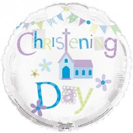 Christening Day Blue Helium Filled Foil Balloon