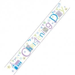 Christening Day Blue Banner