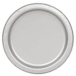 Silver Paper Party Plates x16