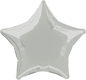 Silver Star Shape Helium Filled Foil Balloon