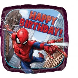 Spiderman Square Happy Birthday Helium Filled Foil Balloon