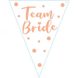 Team Bride White And Rose Gold Party Bunting