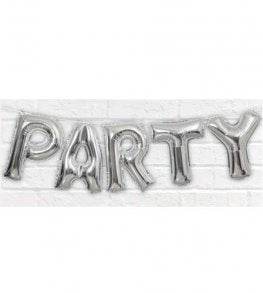 5 Piece Silver Party Air Fill Balloon Banner Kit