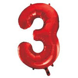 Red Number Supershape Helium Filled Foil Balloon