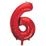 Red Number Supershape Helium Filled Foil Balloon