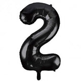 Black Number Supershape Helium Filled Foil Balloon